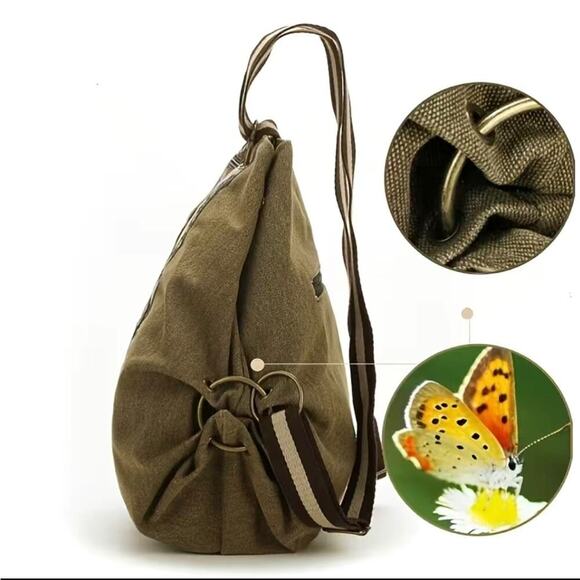 Embroidered Canvas Backpack high quality witchy core granolagirl Gorpcore fairy - Picture 8 of 8